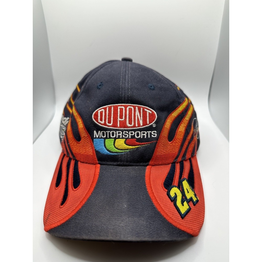 Jeff Gordon Hat Cap Strap Back Mens NASCAR Racing Flames Dupont Motorsports‎